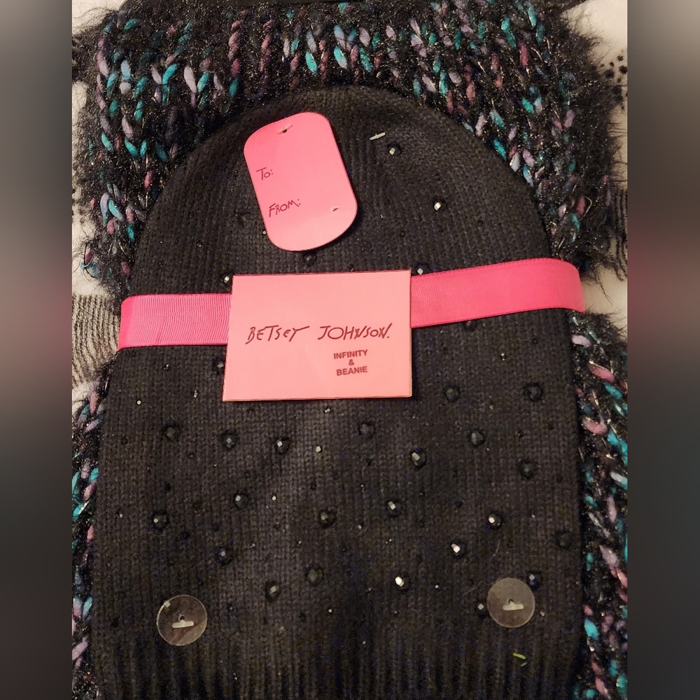 Betsey Johnson Scarf and Hat Set